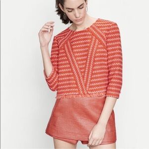 Maje Red and White Striped Top